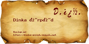 Dinka Árpád névjegykártya