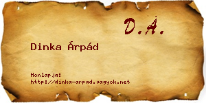Dinka Árpád névjegykártya
